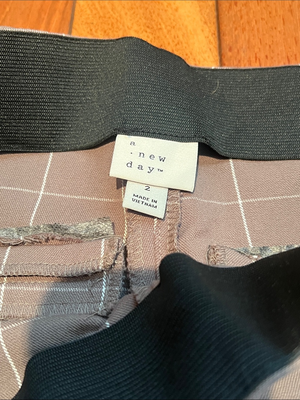 Women’s Brown Windowpane Stretch Dress Pants - Picture 2 of 6